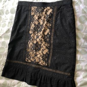 Hype black and cream lace and eyelet skirt.